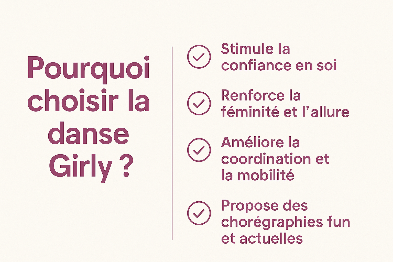 Avantages du cours Girly